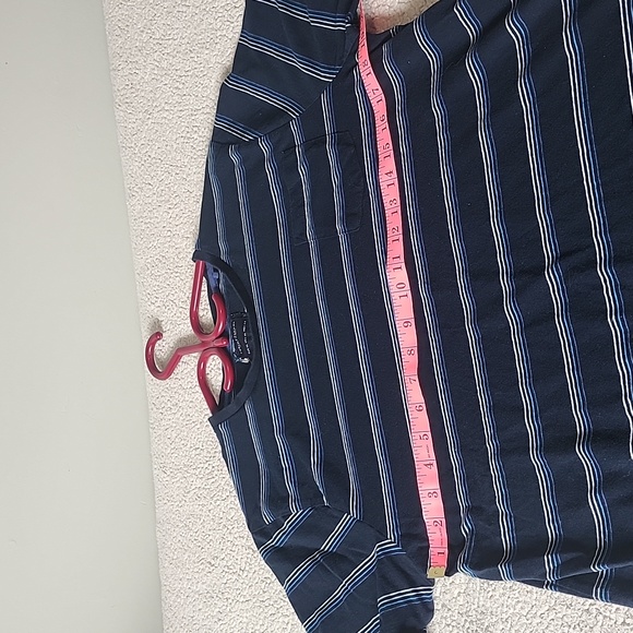 Denim & Flower Ricky Singh mens blue striped short sleeve tshirt - Picture 4 of 8